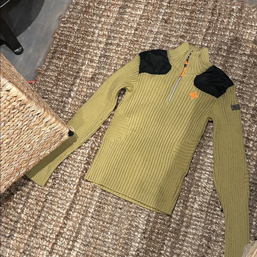 JC de Castelbajac Rossignol Women’s Merino Wool Blend Quarter Zip Knit Sweater